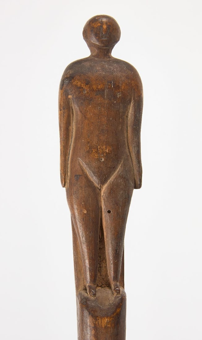 Folk Art Walking Stick with Human Figure (1 of 3)