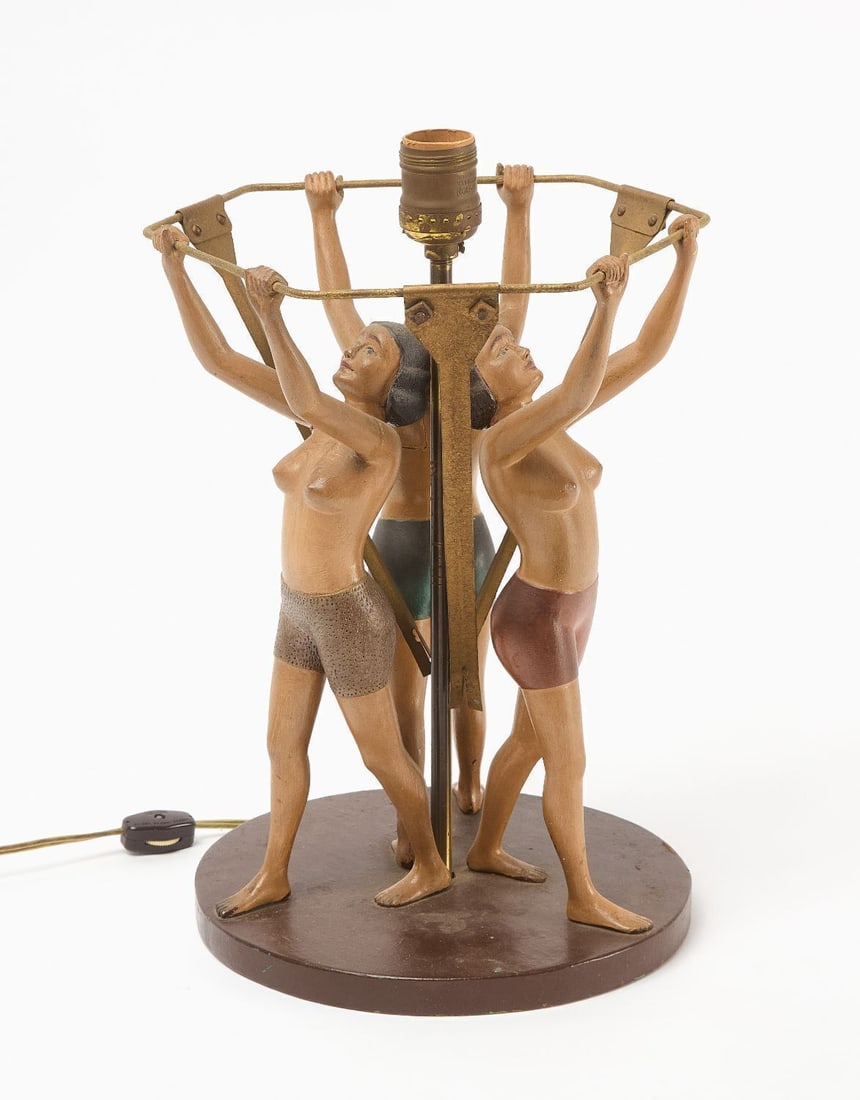 Folk Art Bathing Beauty Lamp (1 of 4)