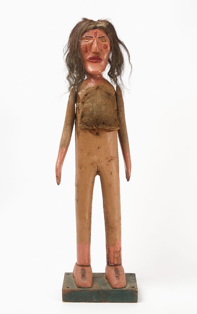 Polychromed Wood Female Figure (1 of 3)