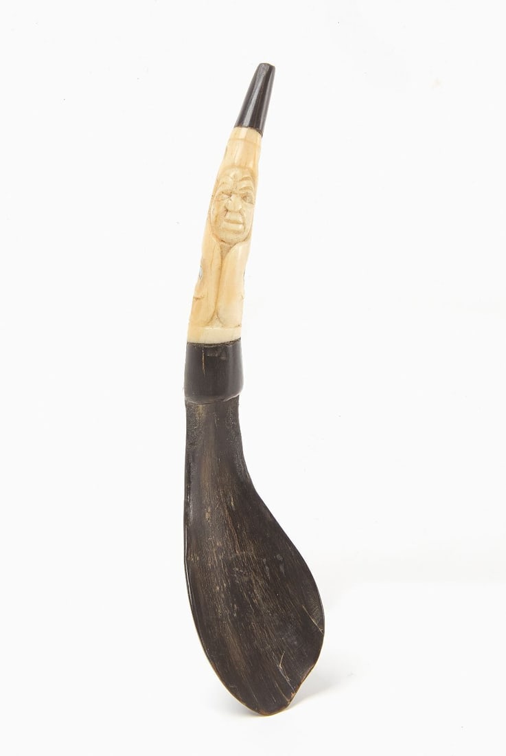 Inuit Carved Scoop: Inuit carved scoop or spoon.L 5 in.
