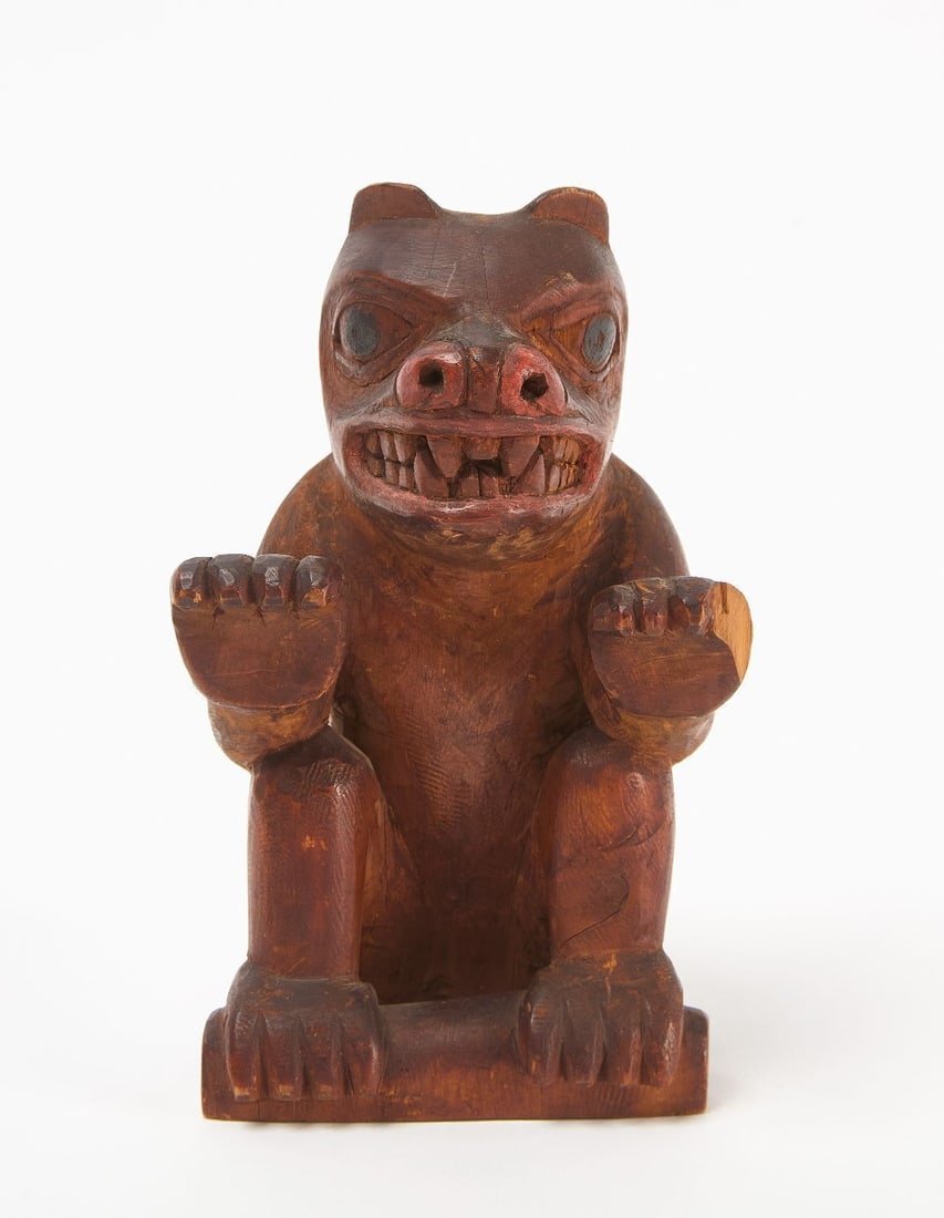 Totemic Northwest Coast Carved Bear (1 of 3)