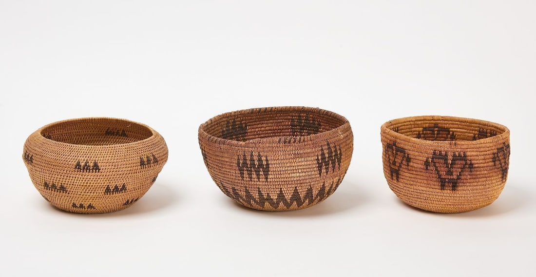 Three Native Coiled Baskets (1 of 3)