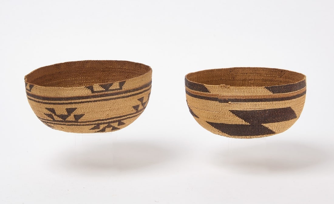 Two Northwest Coast Caps: Two Northwest coast Native caps. Late 19th century.D approx 6-3/8 in.