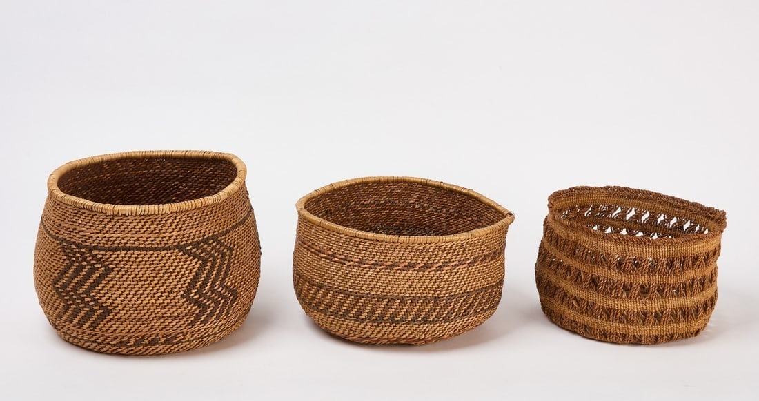 Three Northwest Native American Twined Baskets (1 of 4)