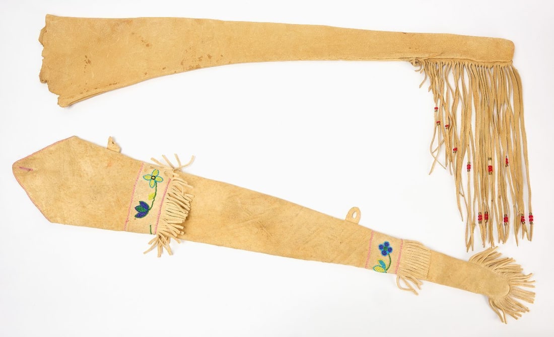 Two Native American Plains Buckskin Rifle Scabbards (1 of 2)