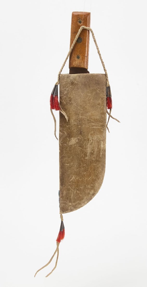 Large Native Parfleche Beaded Knife Sheath - 2