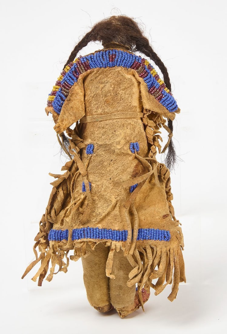 Sioux Native Beaded Hide Doll - 2