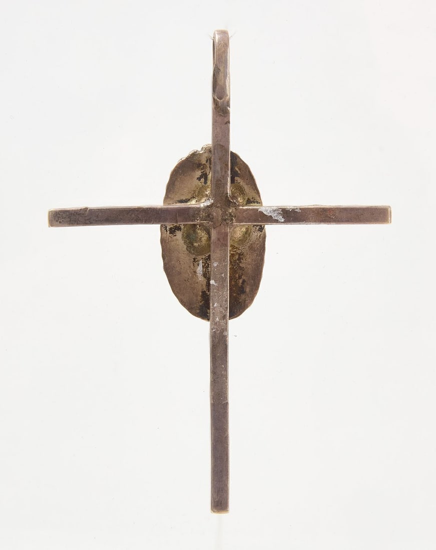 Native American Navajo Silver Cross - 2
