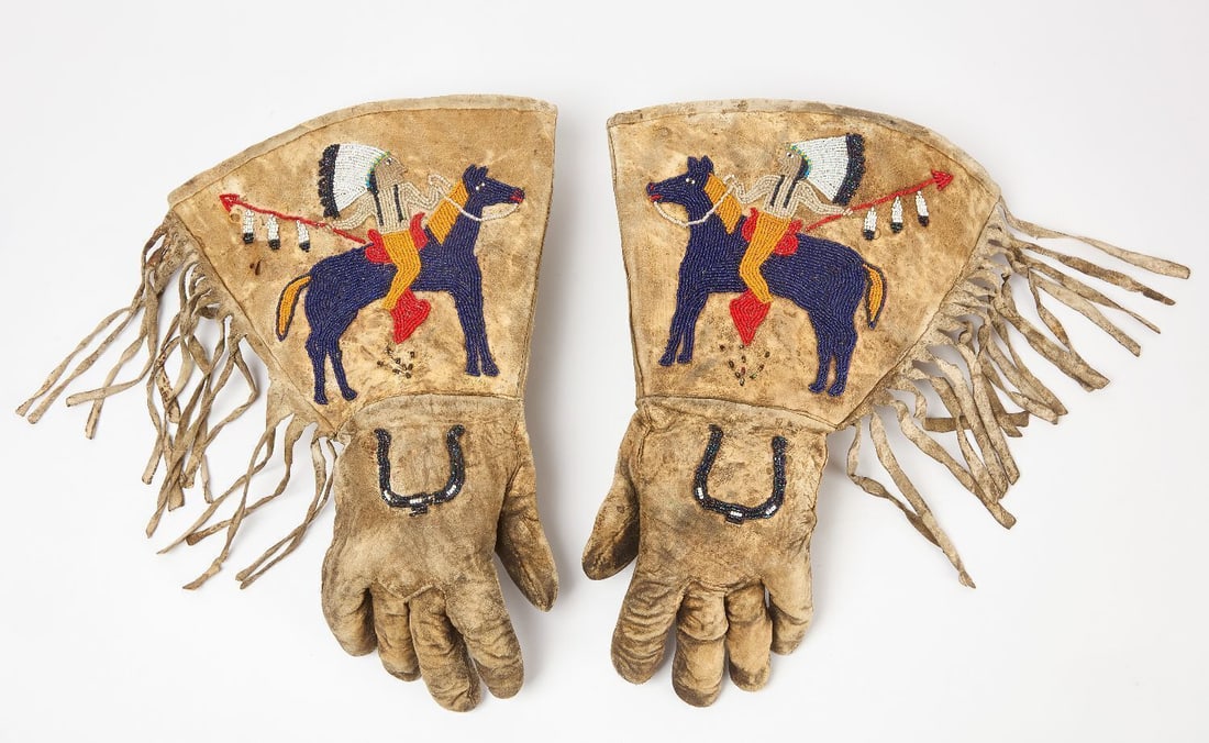 Pair of Pictorial Native Gauntlets (1 of 4)
