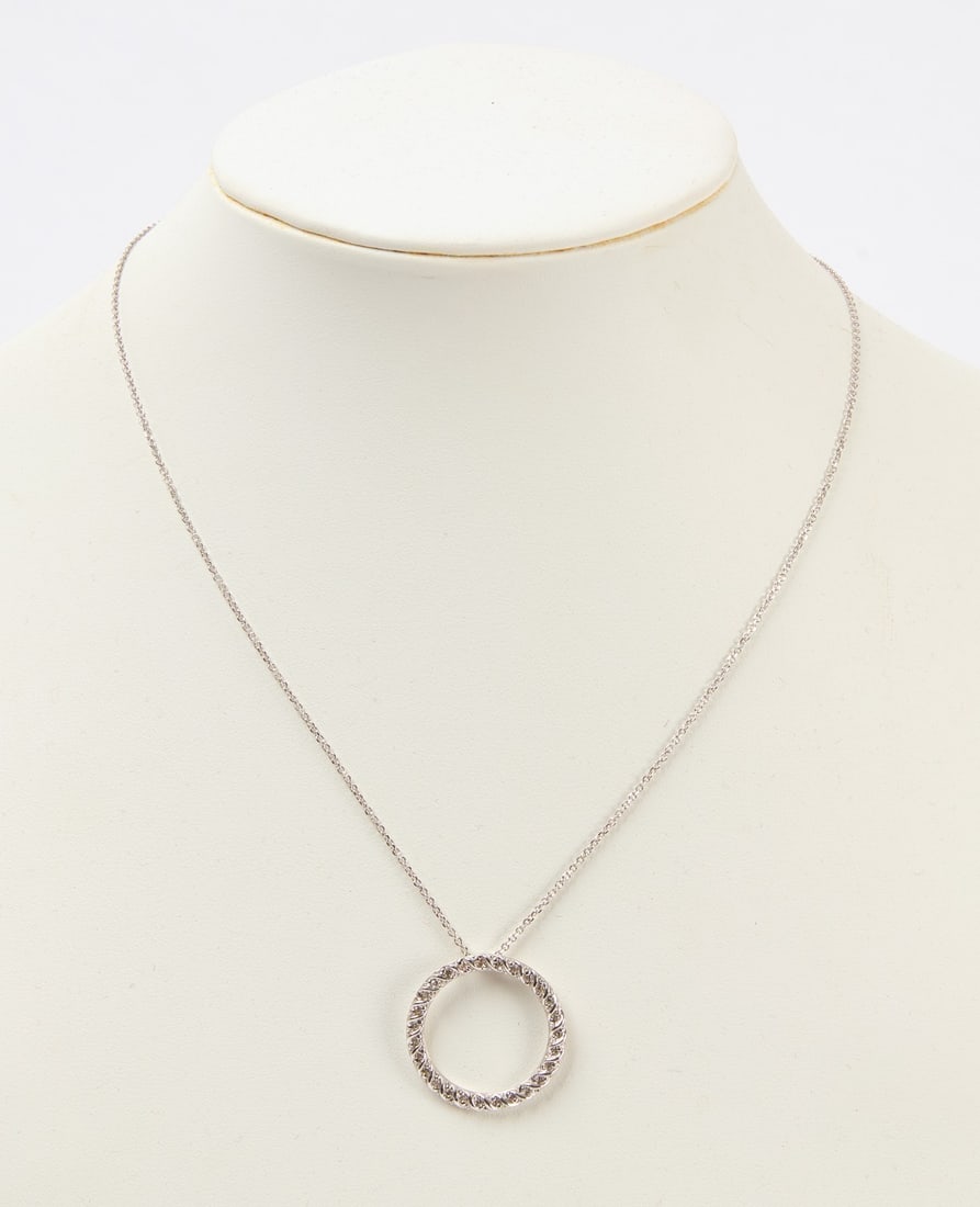 14k White Gold Halo Necklace (1 of 3)