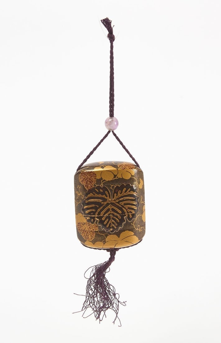 Four Case Inro: Four case lacquer Inro with vines and leaves. Japanese, 19th century.L 3 in.