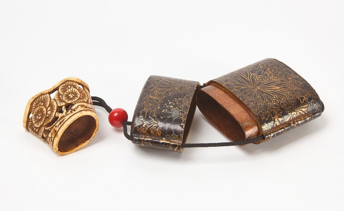 Four Case Inro with Bone Netsuke - 3