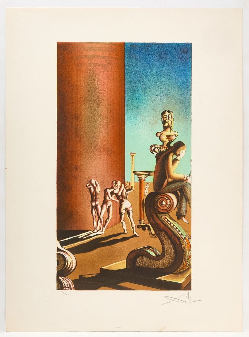 Salvador Dali - The Dream: Salvador Dali (Spain, 1904–1989), 'The Dream'. Lithograph on paper. Pencil-signed LR and numbered 160/300. H 29-3/4 in. W 21-1/2 in.