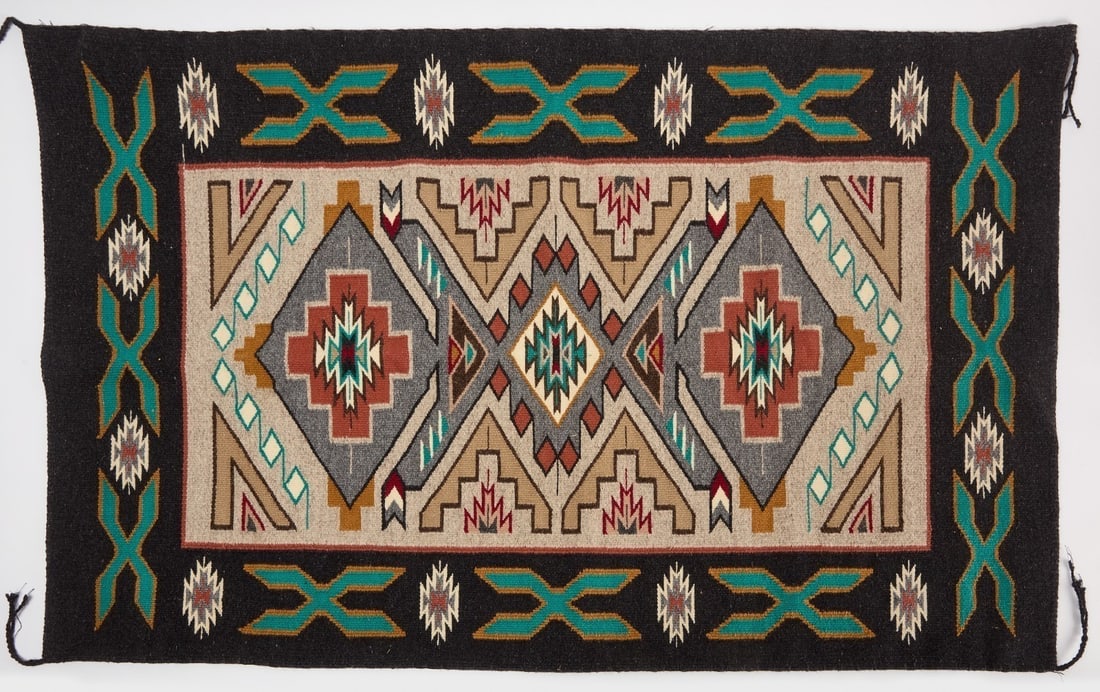 Navajo Rug: Navajo rug. Mid 20th century.L 50-1/2 in. W 31 in.