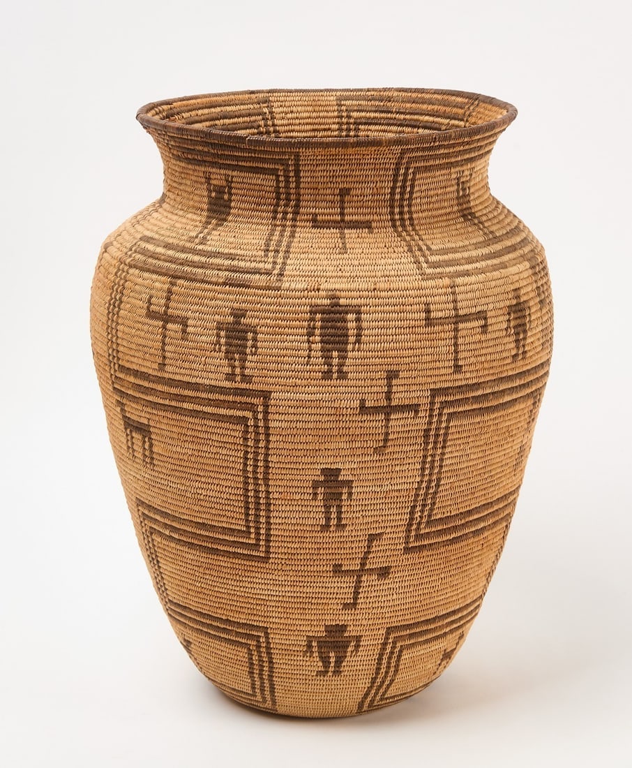 White Mountain Apache Basket: White Mountain Apache basket. New Mexico, circa 1895. H 16 in. D 11 in.