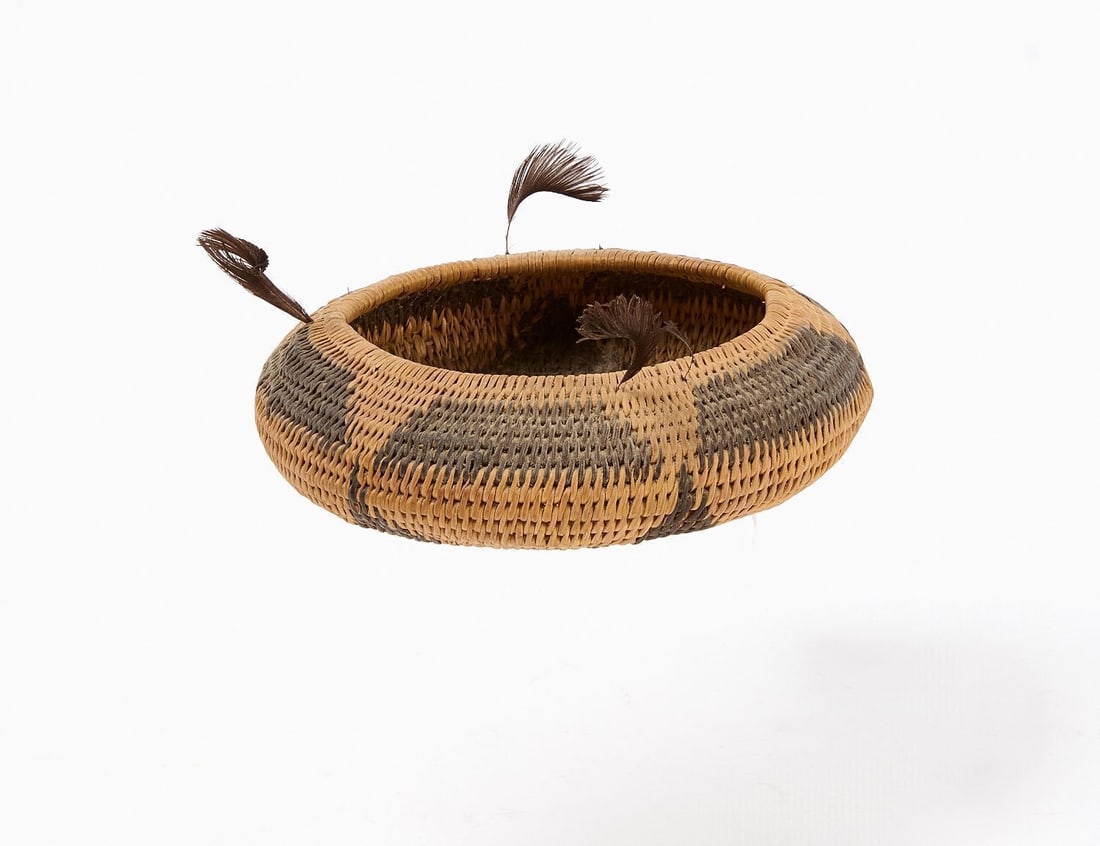 Small Pomo Feather Basket - 2