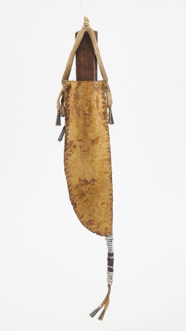 Native Parfleche Beaded Knife Sheath - 2