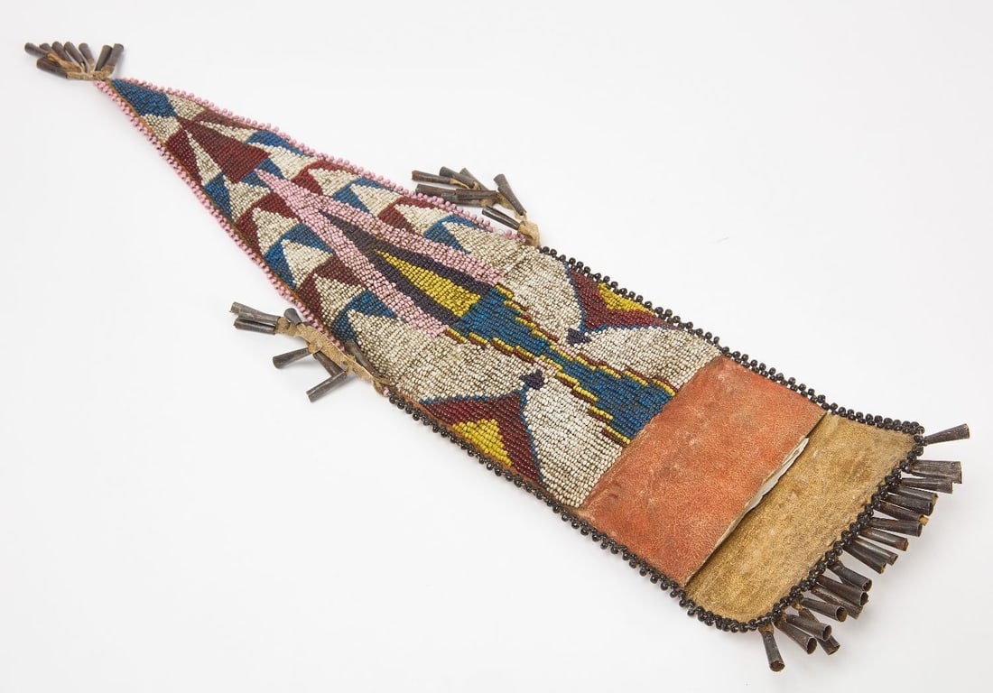 Large Native Beaded Knife Sheath - 3