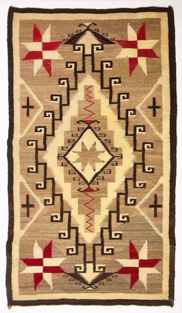 Navajo Transitional Weaving: Navajo transitional weaving. Late 19th century. L 77 in. W 43 in.