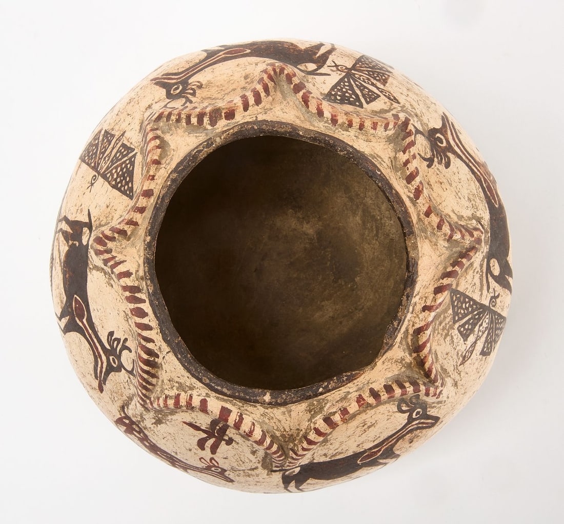 Pictorial Native Polychrome Olla - 3
