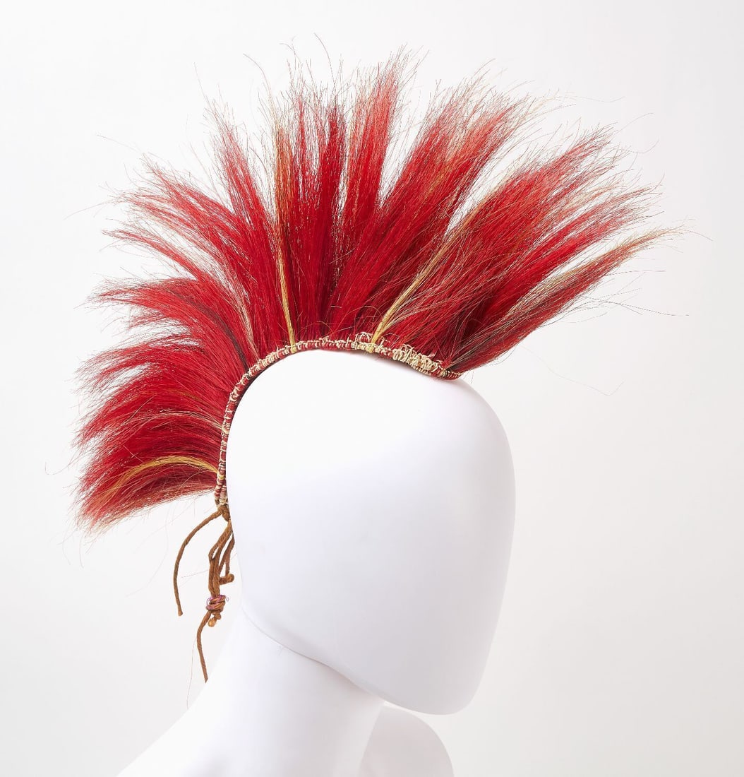 Native Hair Roach: Native American roach hair piece. Circa 1900. L 10 in.