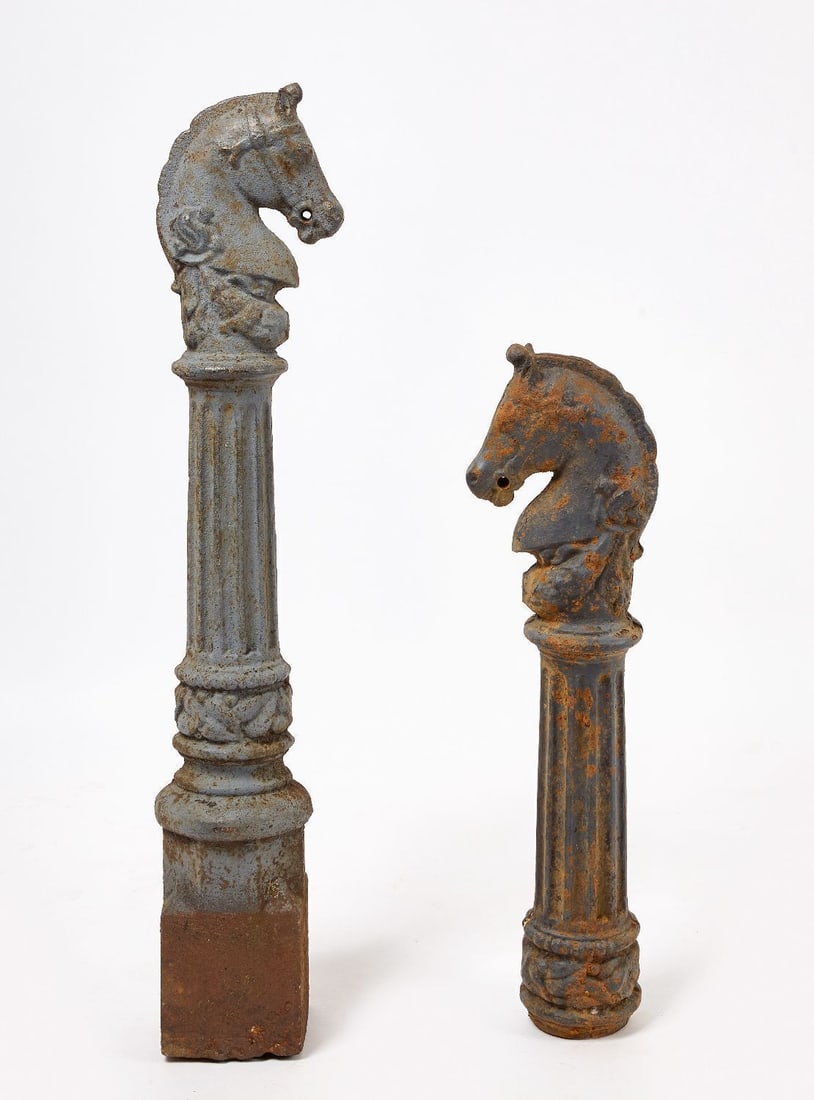 Pair of Cast Iron Horse Head Hitching Posts (1 of 3)