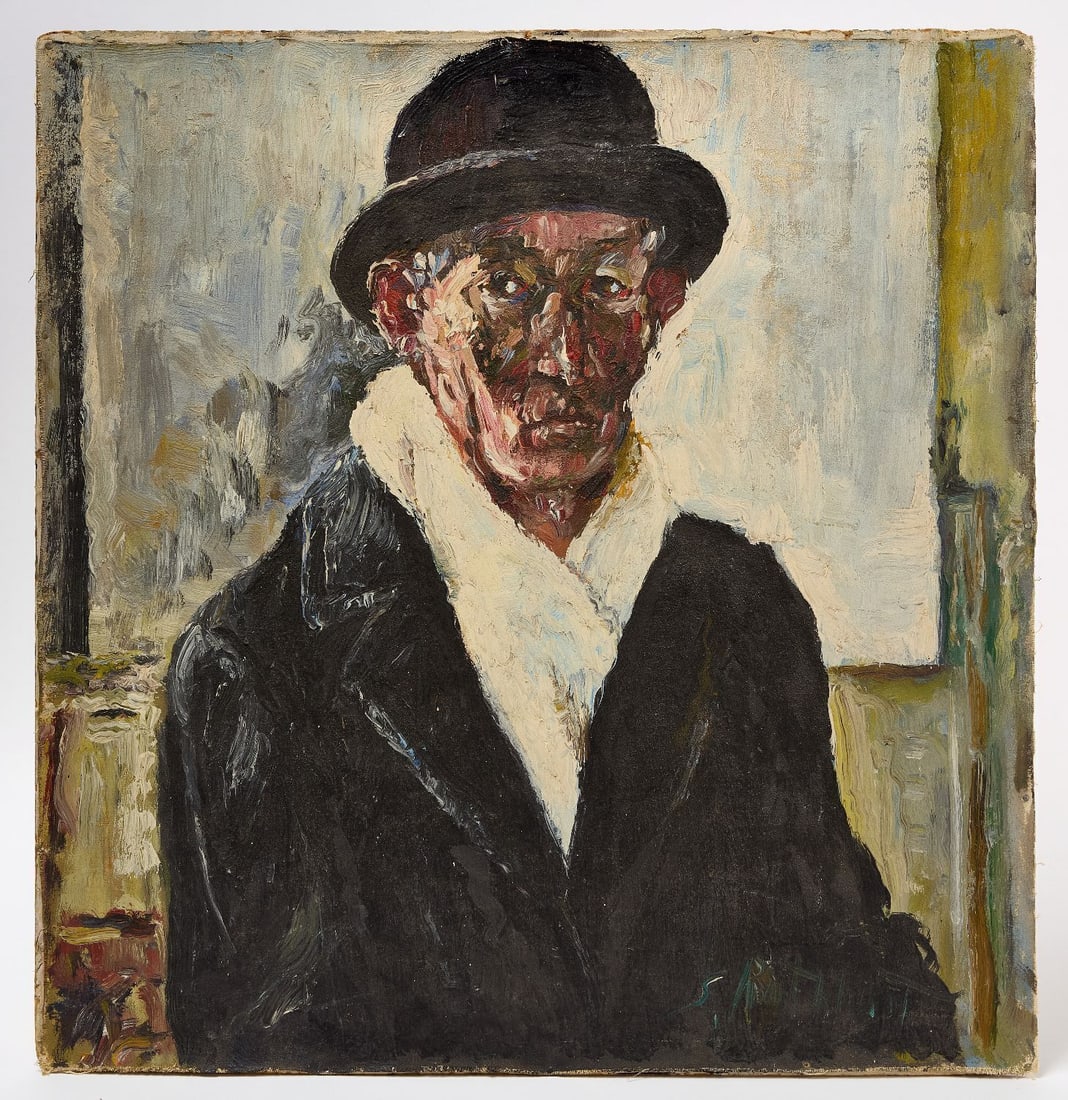 Samuel Rothbort - Winter: Samuel Rothbort (1882-1971), 'Winter'. Oil on canvas covered panel. American, dated 1949 on reverse. Samuel Rothbort began sculpting at an early age, making animals from bread dough in h