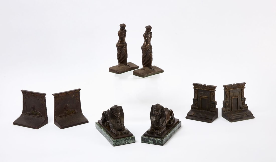 Four Pairs of Egyptian Revival and Grand Tour Bookends (1 of 2)