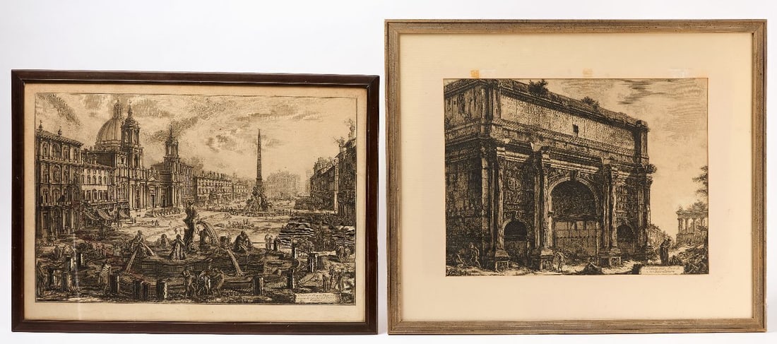 Giovanni Battista Piranesi - Arc of Septimius Severus and Veduta di Piazza (1 of 3)