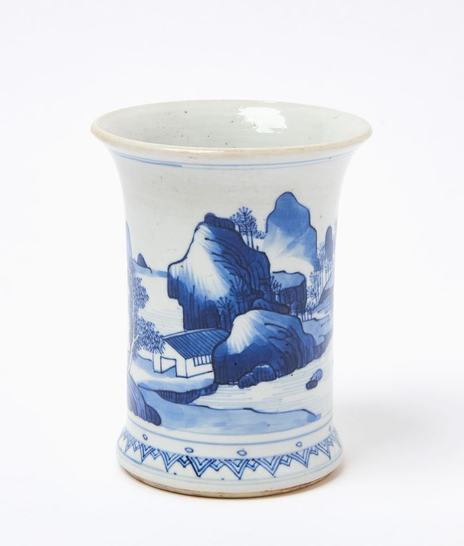 Blue and White Brush Pot (1 of 6)