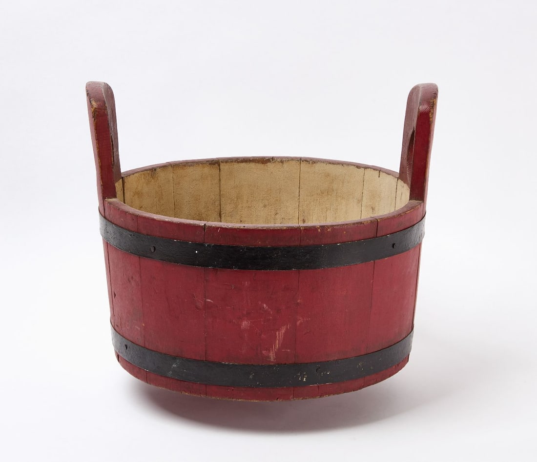 Staved Bucket in Red Paint (1 of 7)