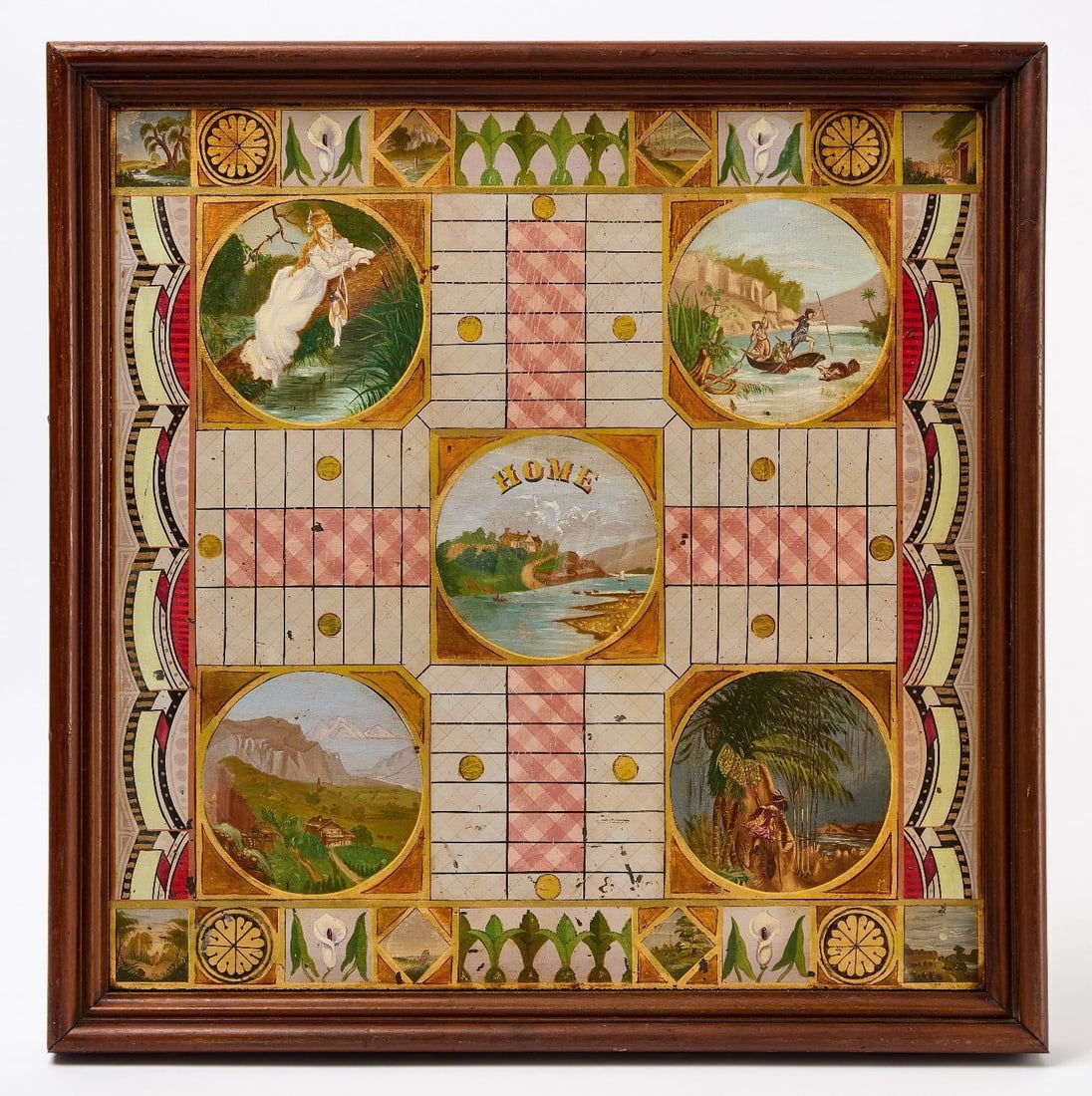 Exceptional Two-Sided Paint-Decorated Gameboard (1 of 6)