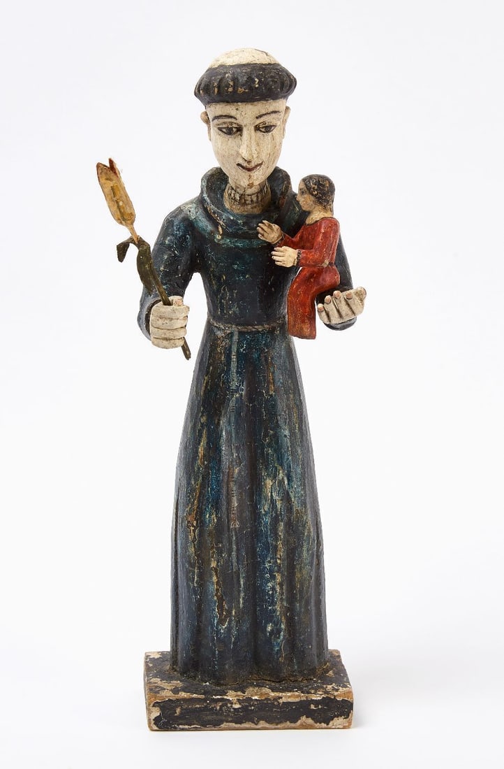 Rafael Aragon - San Antonio: Jose Rafael Aragon (Active 1826–1855), San Antonio. Carved and painted wood. New Mexico, mid 19th century. H 15-3/4 in. W 5-1/2 in. D 5 in. Provenance: Owings-Dewey Fine Art, 2019.
