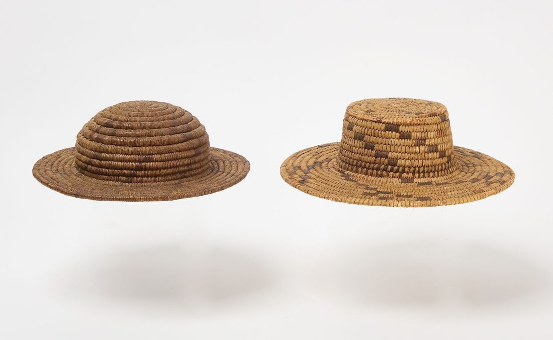 Two Native American Basket Hats - 2
