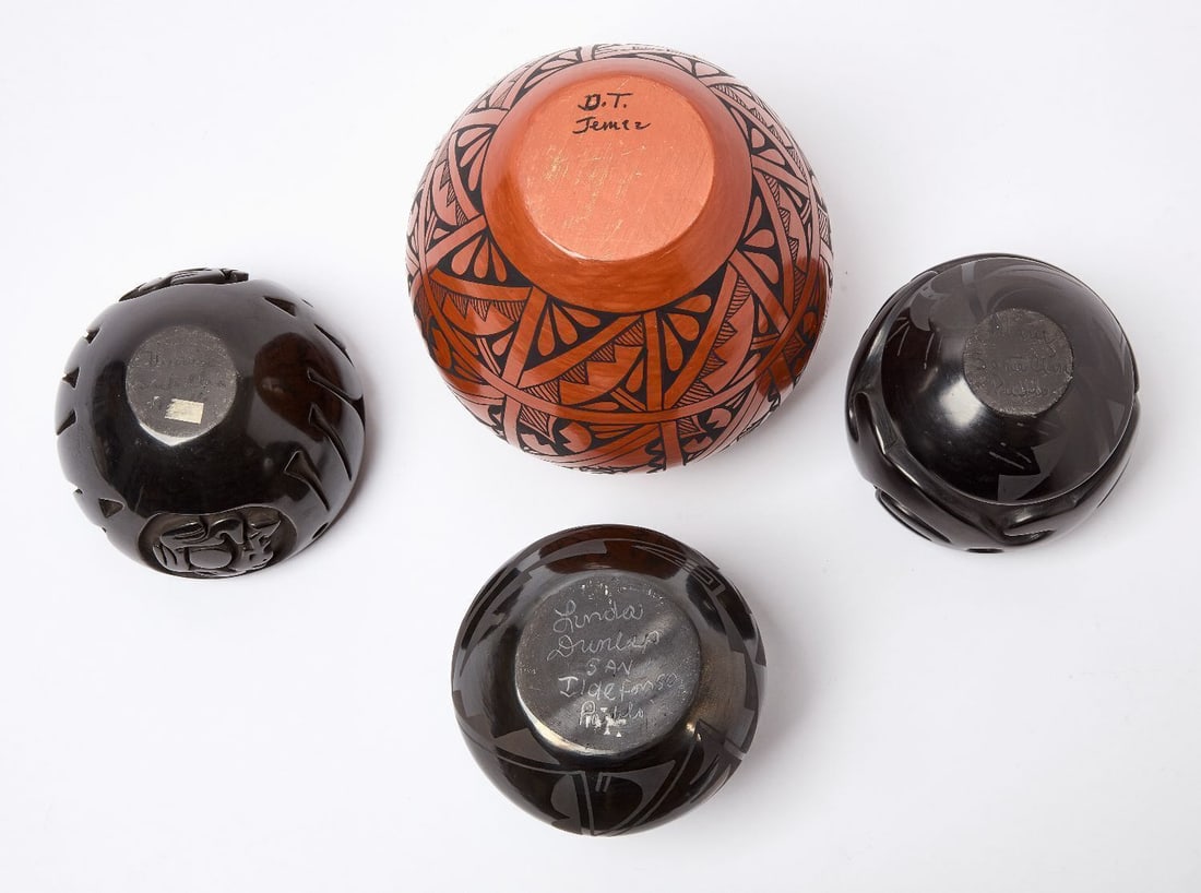 Four Pieces of Signed Pueblo Pottery - 3
