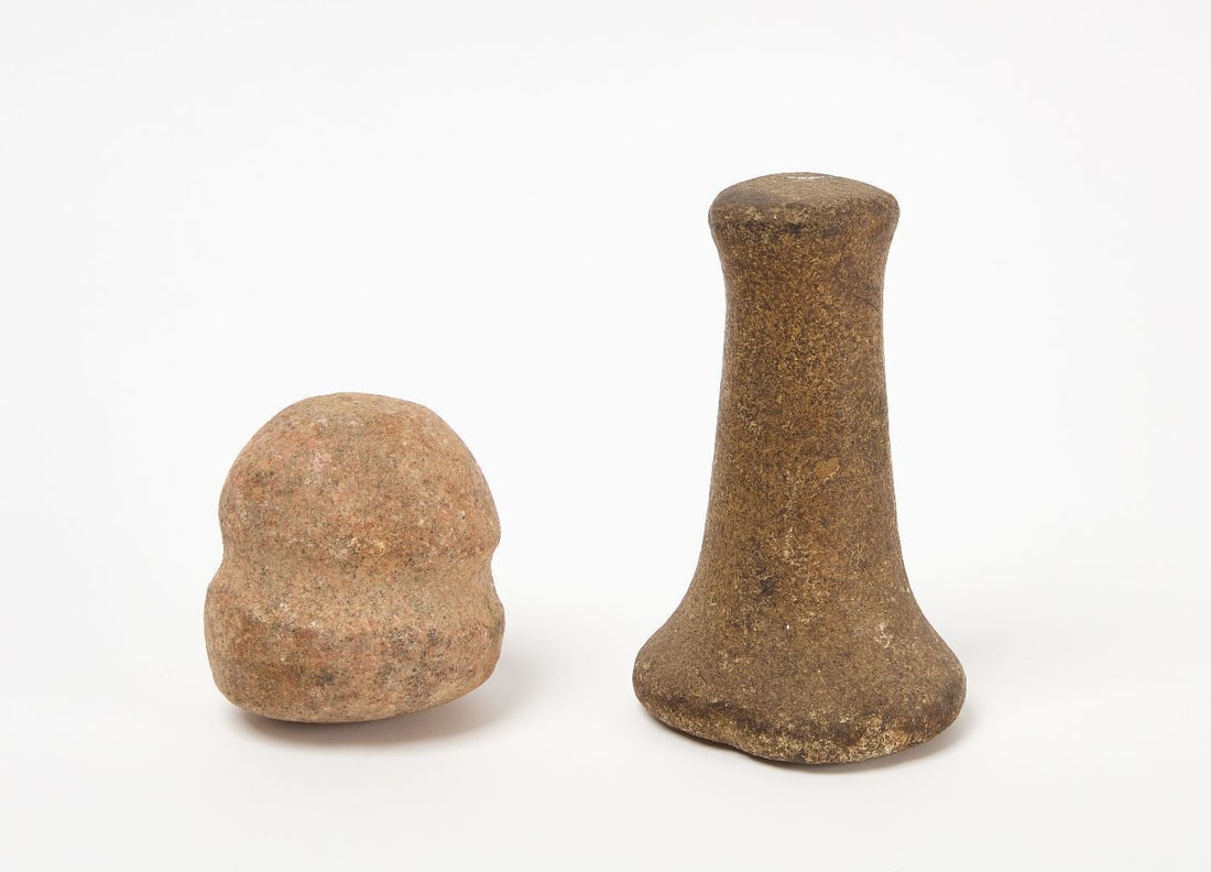 Collection of Native American Lithics and Two Stone Pounders - 3