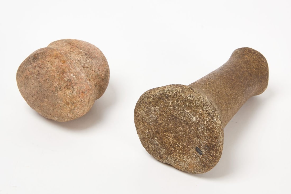 Collection of Native American Lithics and Two Stone Pounders - 4