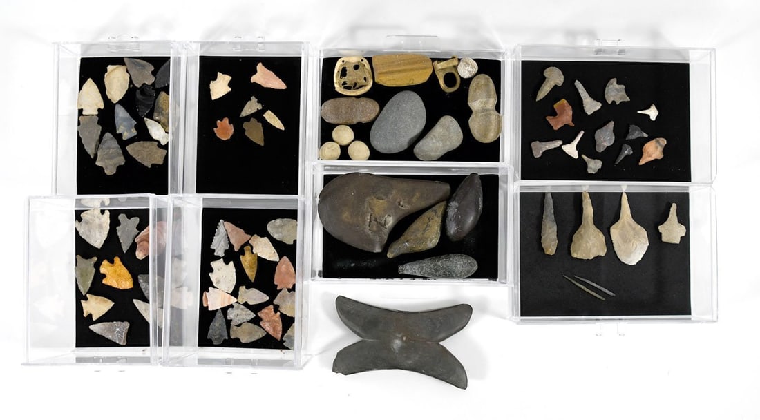 Collection of Native American Lithics and Two Stone Pounders - 5