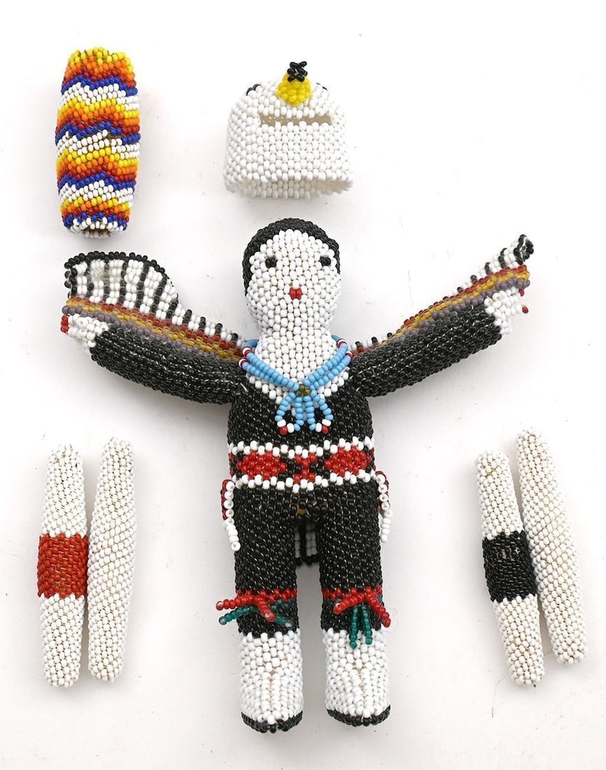 Grouping of Inuit and Native American Objects, Including Isaaci Etidloie Caribou Drum Dancer - 2