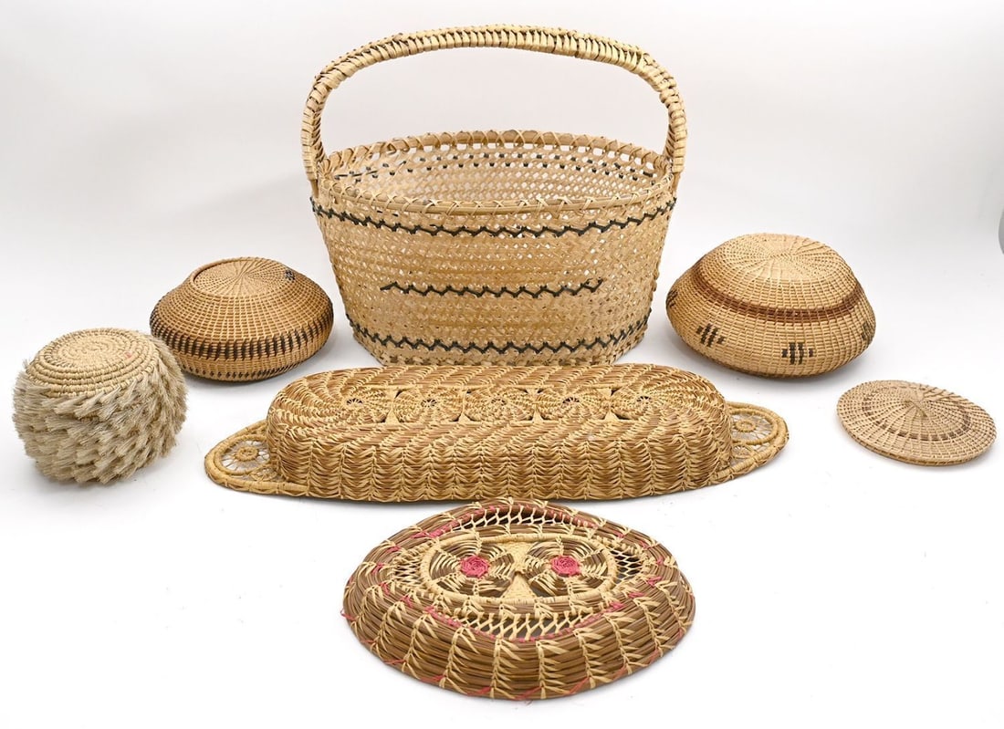 Group of Native American Woven Baskets and Trays - 2