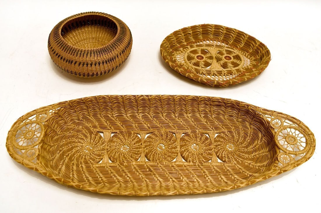 Group of Native American Woven Baskets and Trays - 3