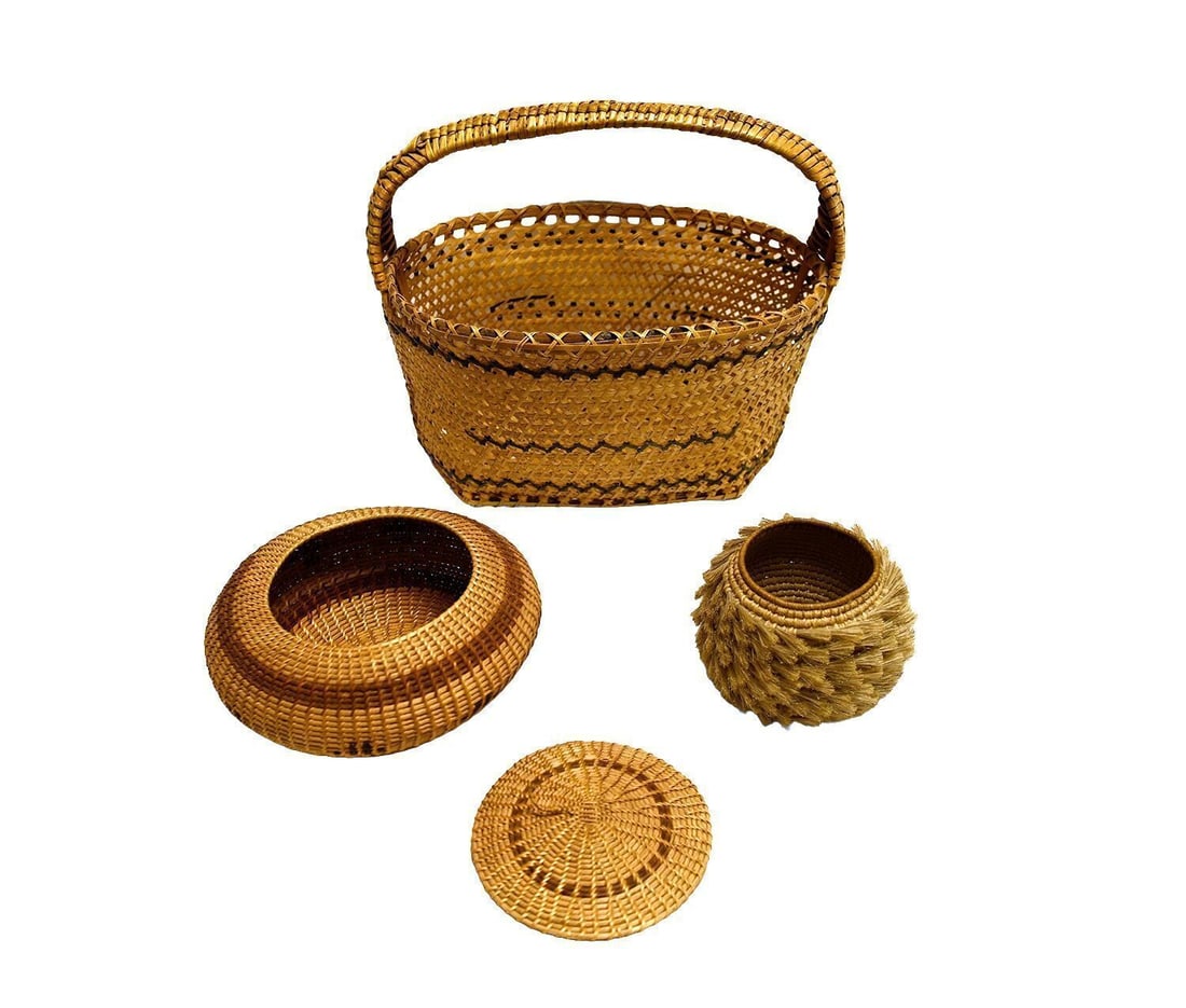 Group of Native American Woven Baskets and Trays - 4