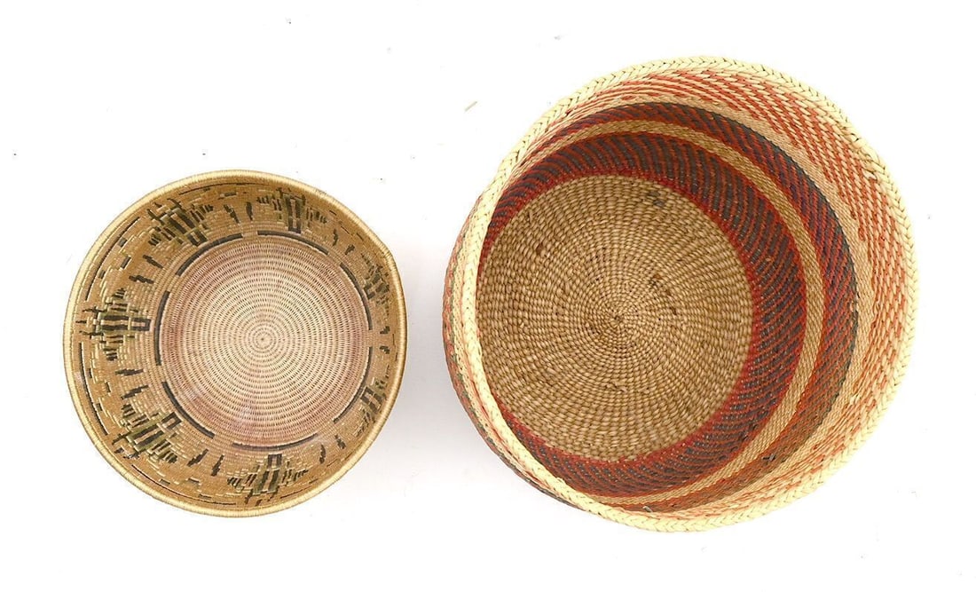 Group of Woven Baskets and Birch Bark Basket - 6