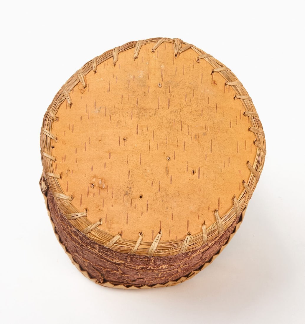 Group of Woven Baskets and Birch Bark Basket - 9