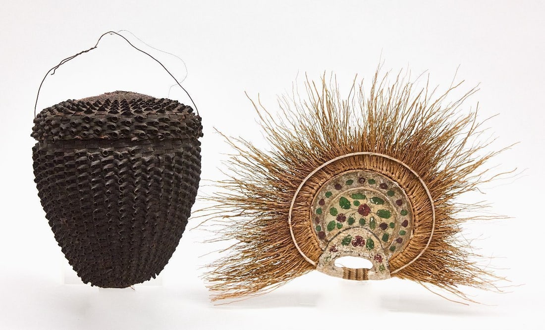 Acorn Basket and Paper Mache Fan - 2