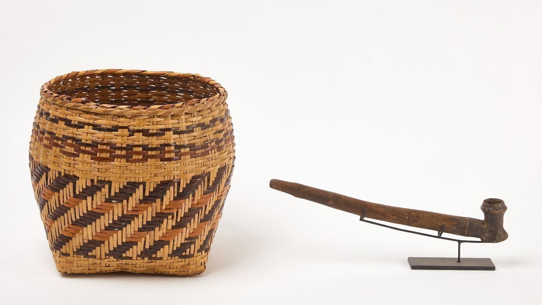 Early Cherokee Pipe and Basket - 2