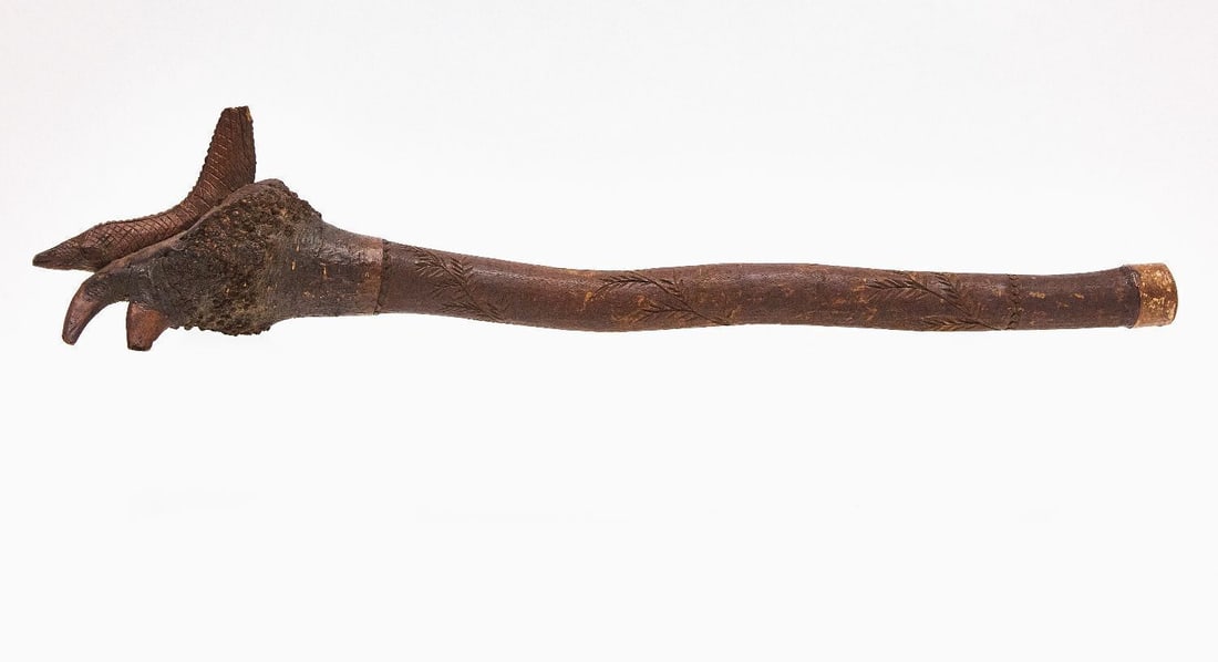 Native American Rootball Ceremonial Club, Catlinite Pipe Bowl, and Tablet - 2