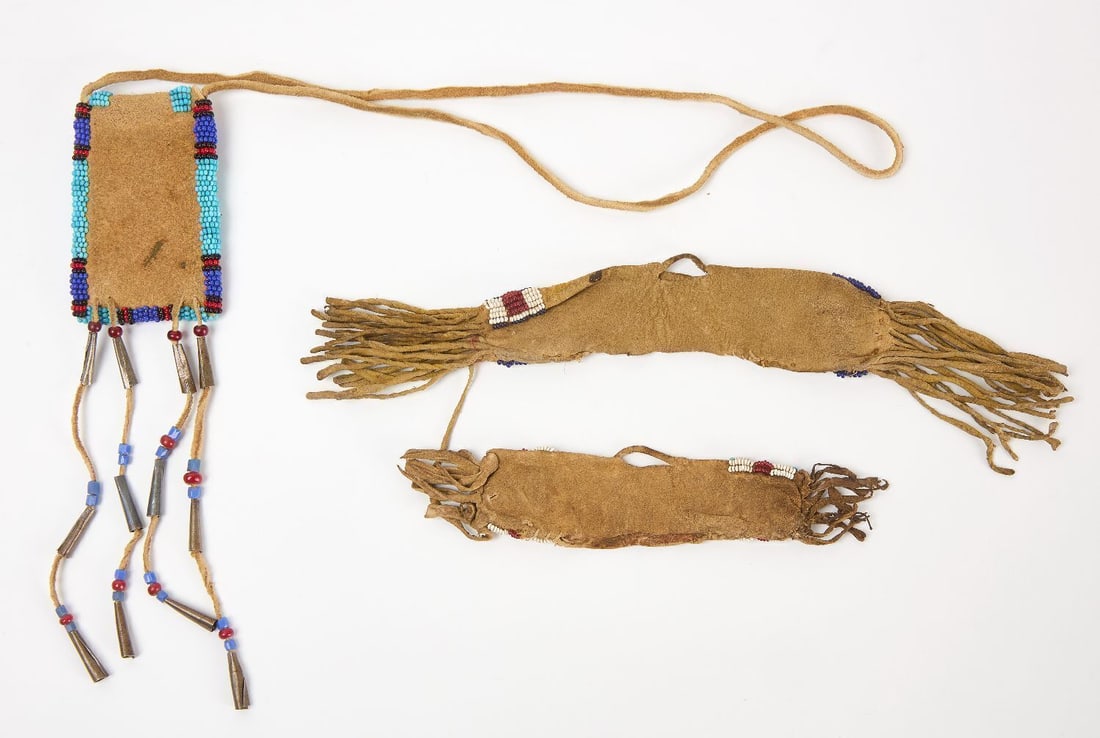 Beaded Pipe Bag and Two Scabbards - 2