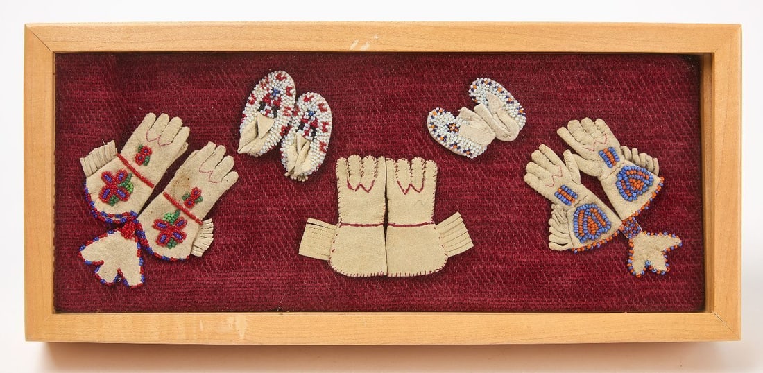 Net and Porcupine Needles, with Miniature Moccasins and Gloves - 2