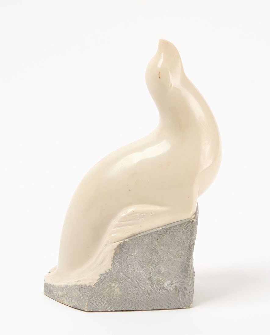 Vincent C. Glinsky Snow Seal: Vincent C. Glinsky ( 1895-1975 ) stone snow seal, circa 1970s. H 11-1/2 in. W 7 in.